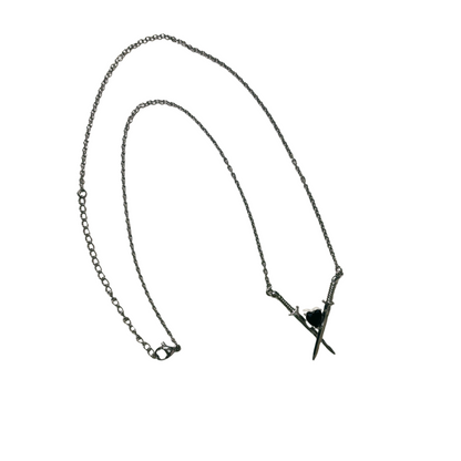 Crossed Swords ⚔️🖤⚔️ Necklace in Silver