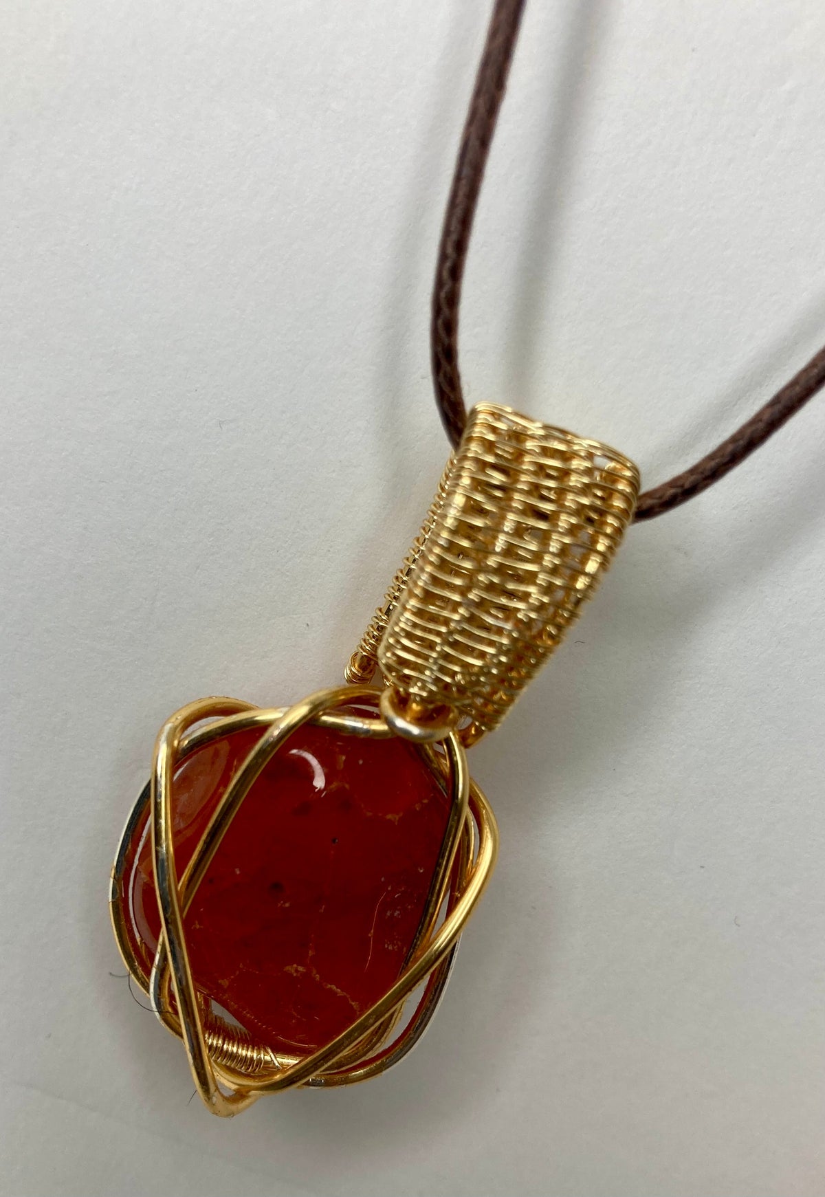 Wire Wrapped Stone Pendants, Silver and Gold Plated Copper Wire