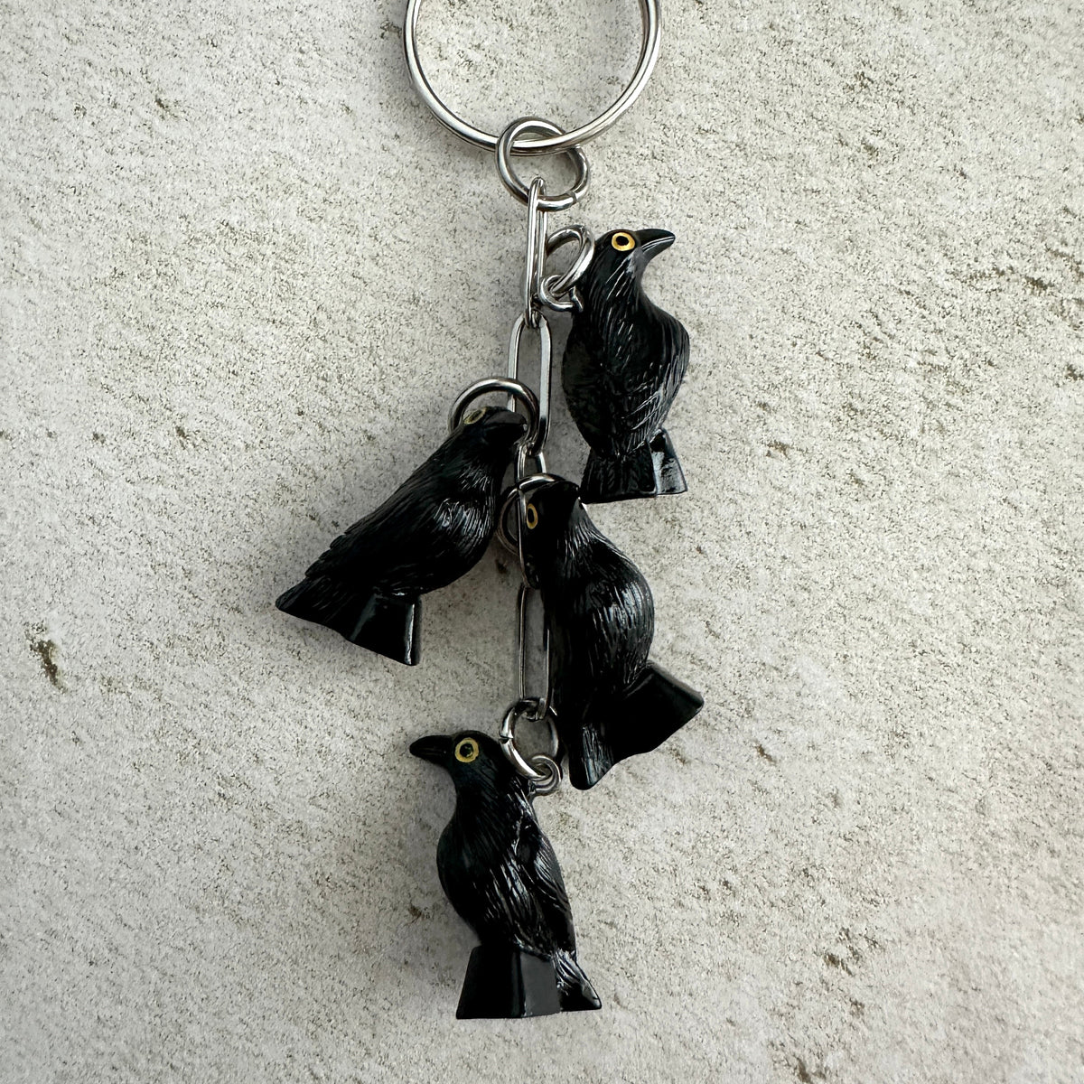 Murder of Crows Keychain – Goth Witchy Bag Charm for Horror Lovers, Witches & Halloween