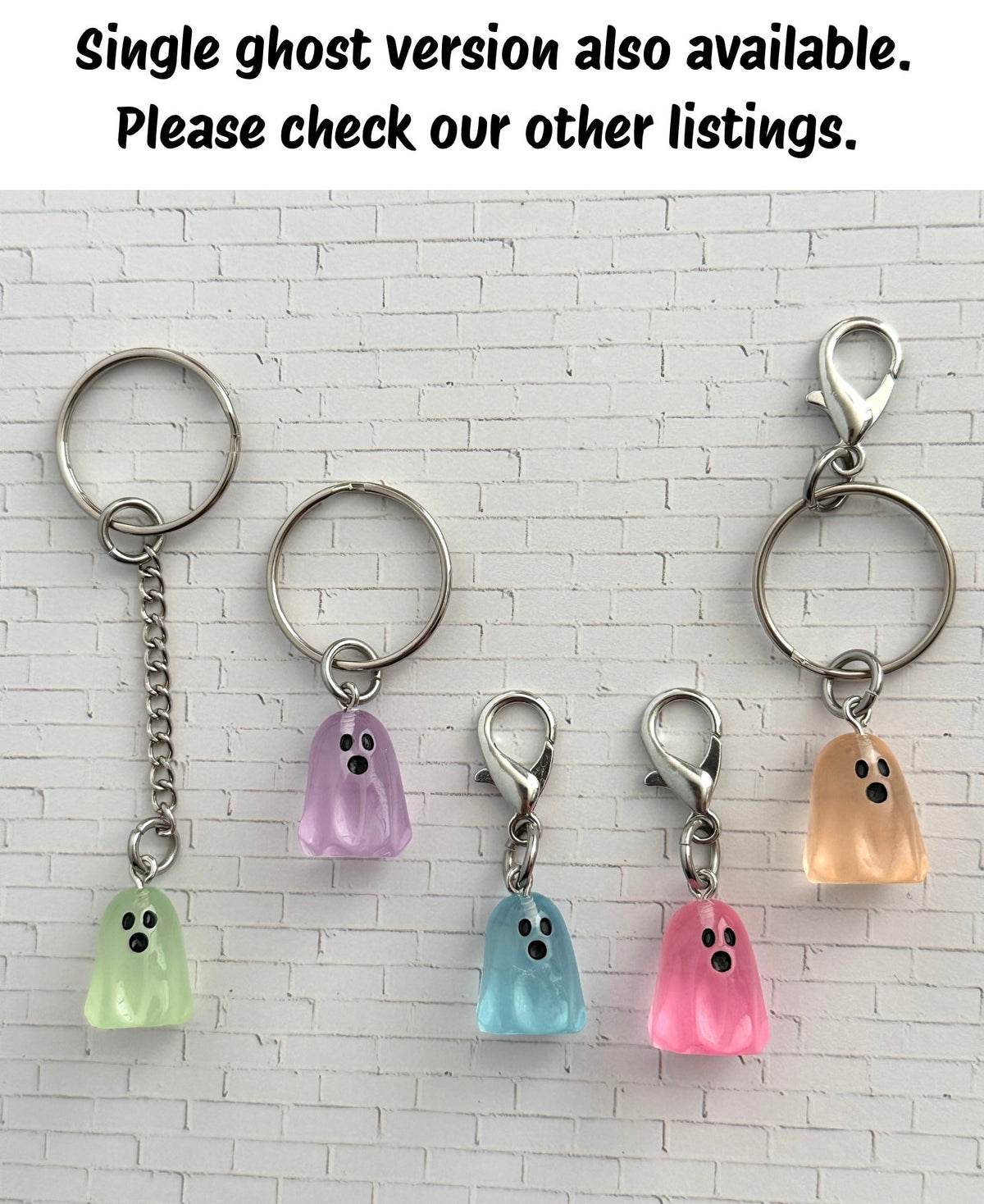 Glow in the Dark Ghost Bag Charm/Keychain for Halloween and Horror Fans