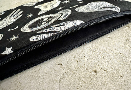 Witchy Tarot Card Bag With Zipper - Tarot Deck Storage Bag