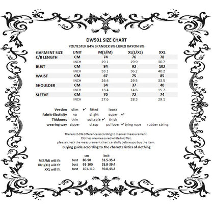 Velvet Nocturne Puff-Sleeve Dress size chart