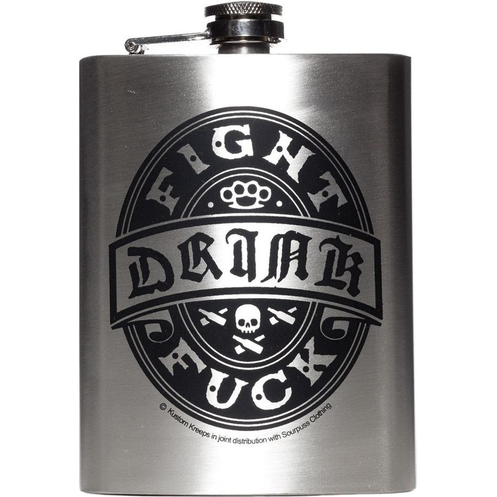 Drink Fight Fuck Stainless Steel Hip Flask
