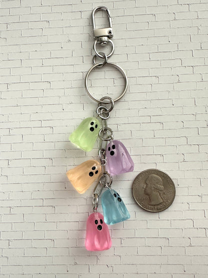 Glow in the Dark Ghost Bag Charm/Keychain for Halloween and Horror Fans