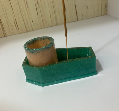 Resin Coffin Votive Holder & Incense Burner