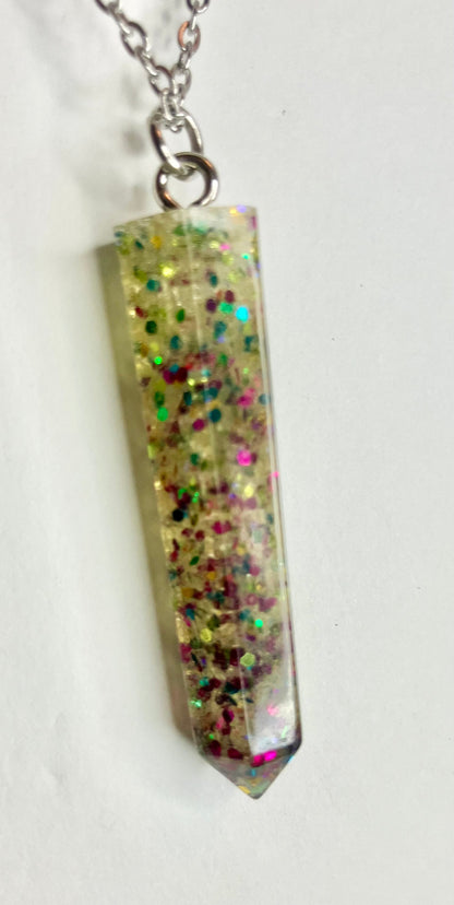 Geometric Resin Pendant Necklaces: Glitter, Ink Swirl & Custom