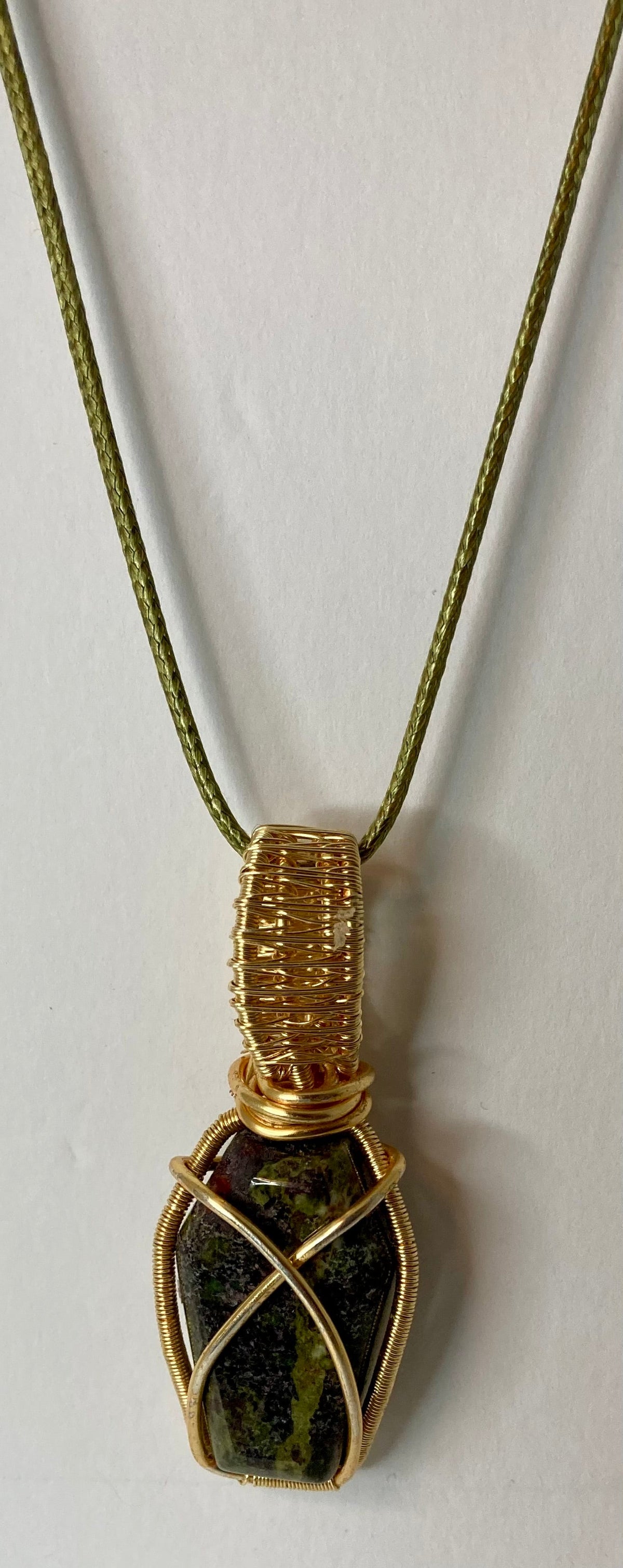 Wire Wrapped Stone Pendants, Silver and Gold Plated Copper Wire