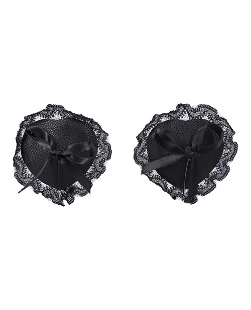 Faux Leather Lace Nipple Pasties - Shadow Threadz Crypt