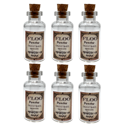 6pcs DIY art and craft floo powder glass bottles