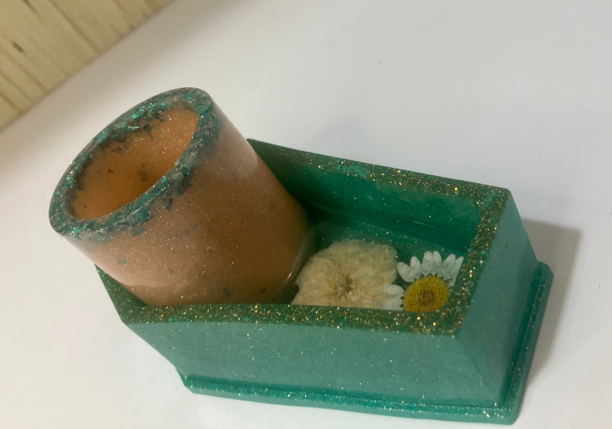 Resin Coffin Votive Holder & Incense Burner