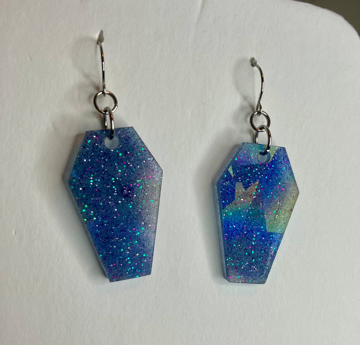 Holographic Coffin Resin Earrings