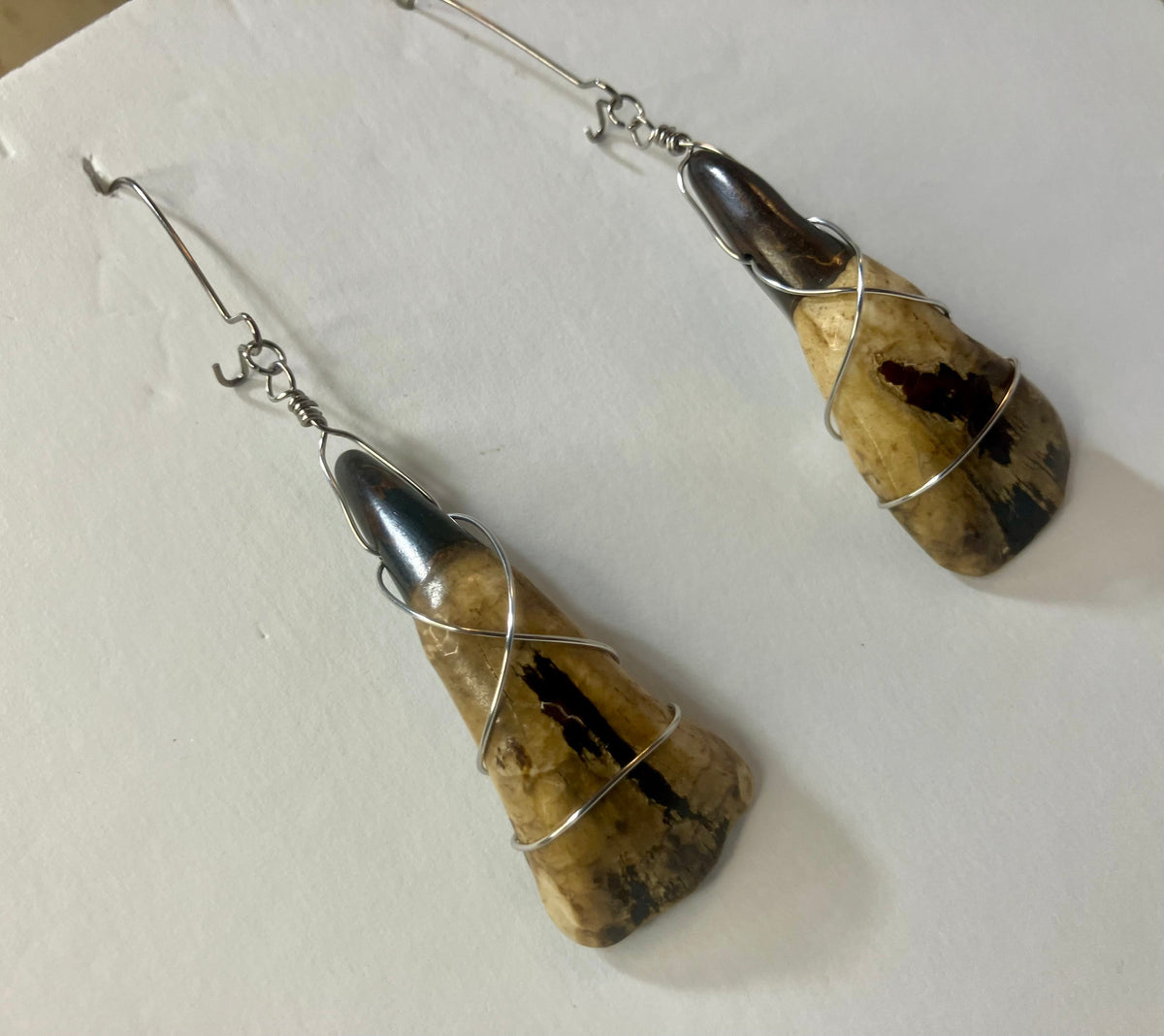 Water Buffalo Tooth Jewelry: Wire Wrapped Necklaces & Earrings