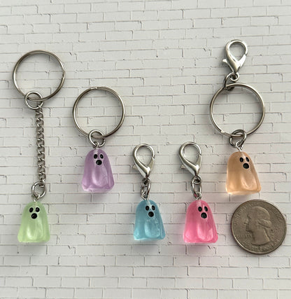 Glow in the Dark Ghost Zipper Pull/Bag Charm/Keychain for Halloween and Horror Fans