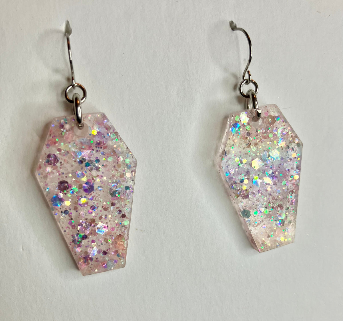 Holographic Coffin Resin Earrings