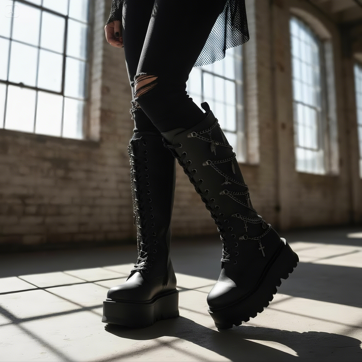 Charmageddon Chained Platform Boots
