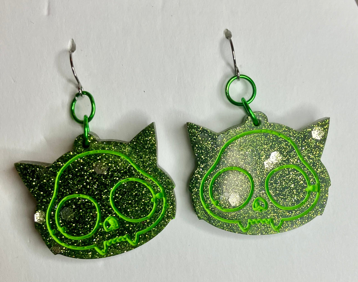 Spooky Resin Earrings: Bats, Skulls, Spiderwebs & More