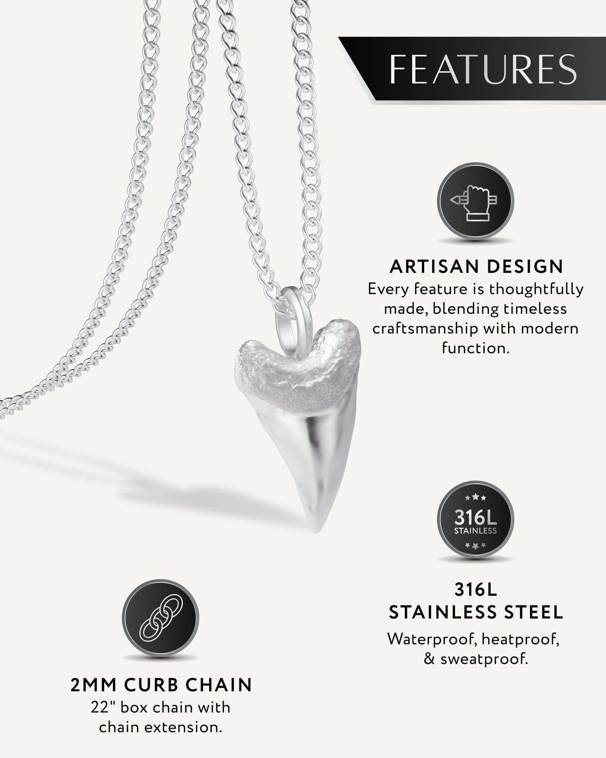 Shark Tooth Pendant Necklace