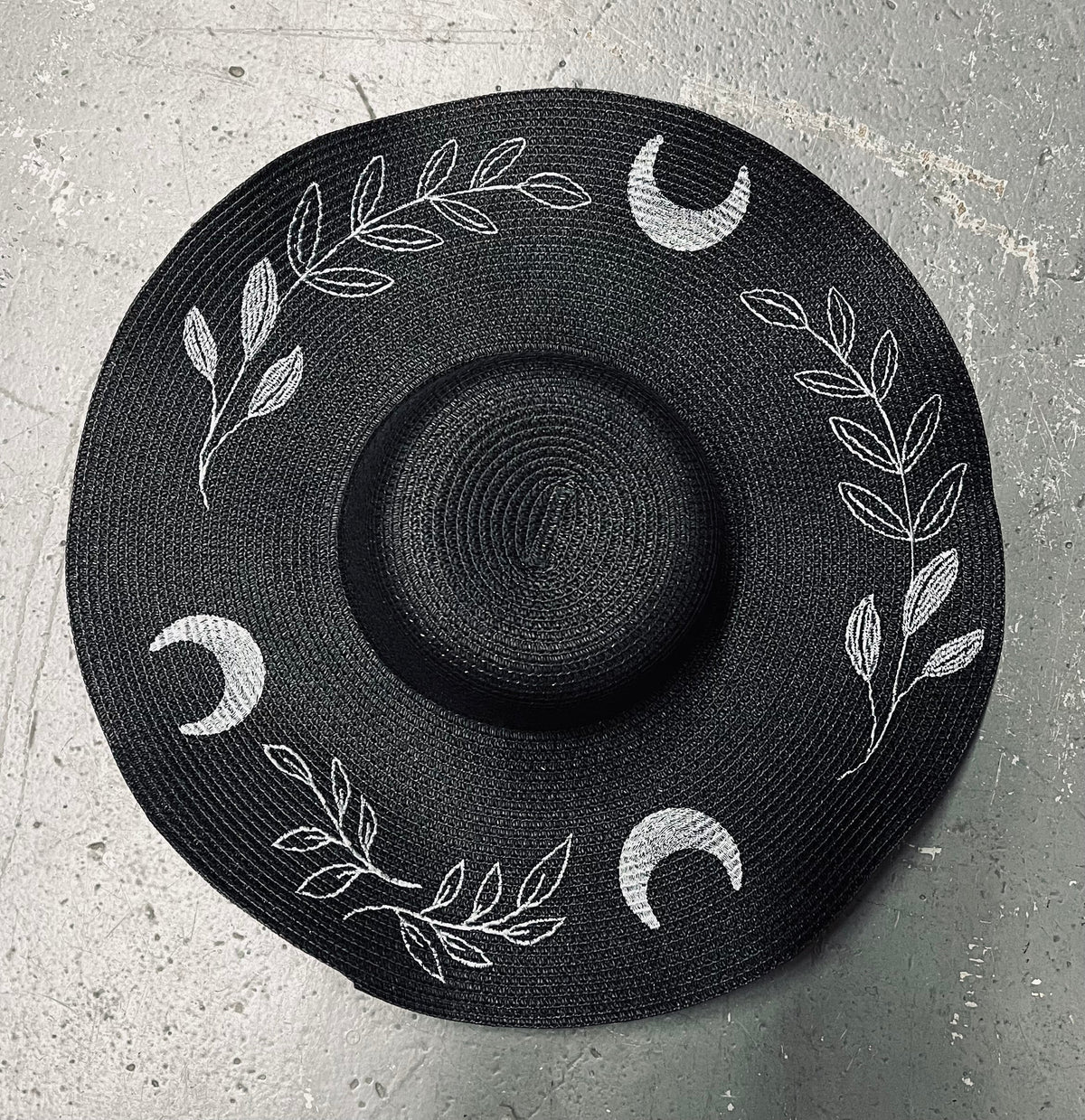 Floppy Sun Hat - XL Brim - Black/Charcoal Fern Moon