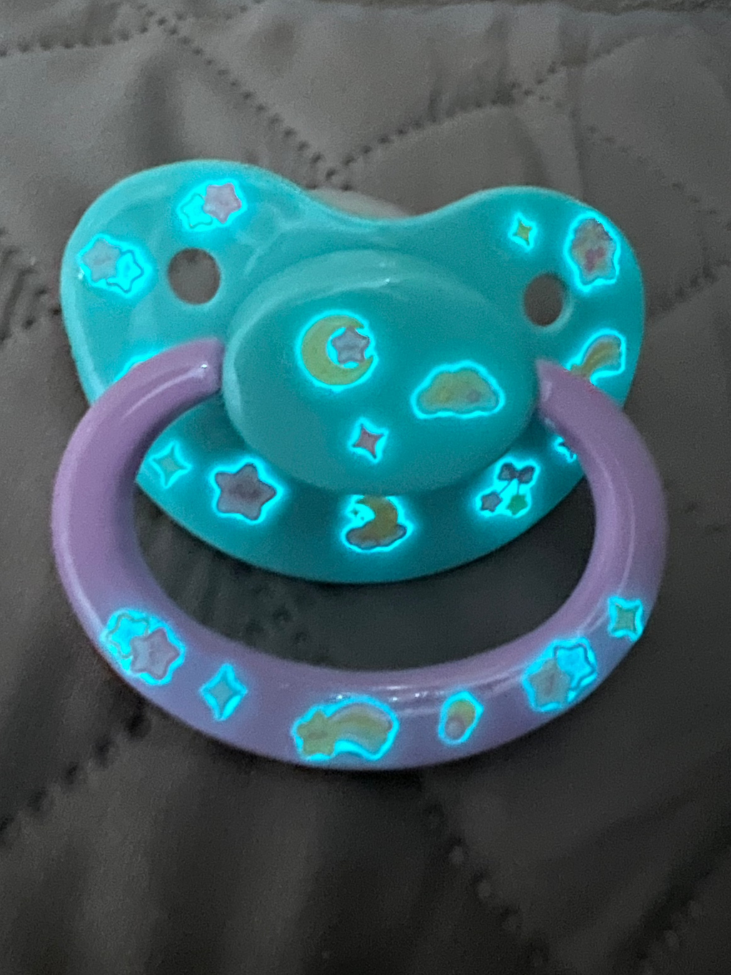 Glow In The Dark Adult Pacifier - Stars and Moon - Shadow Threadz Crypt