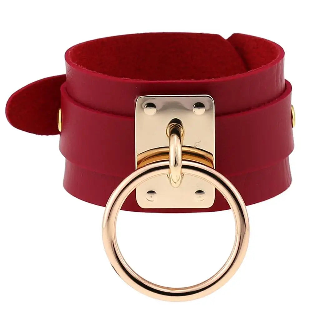 Gold O-Ring Bondage Bracelet - Shadow Threadz Crypt