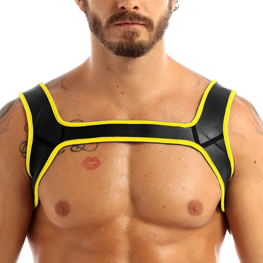Yellow Neoprene Wide Shoulder Harness - Shadow Threadz Crypt