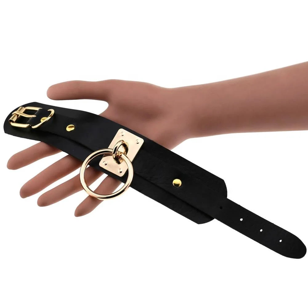 Gold O-Ring Bondage Bracelet - Shadow Threadz Crypt