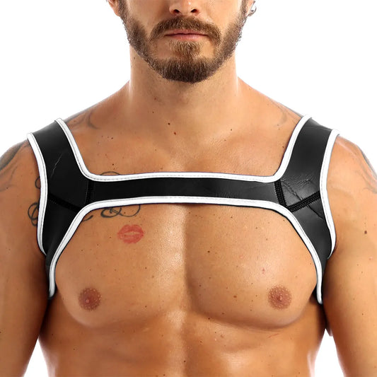 White Neoprene Wide Shoulder Harness - Shadow Threadz Crypt