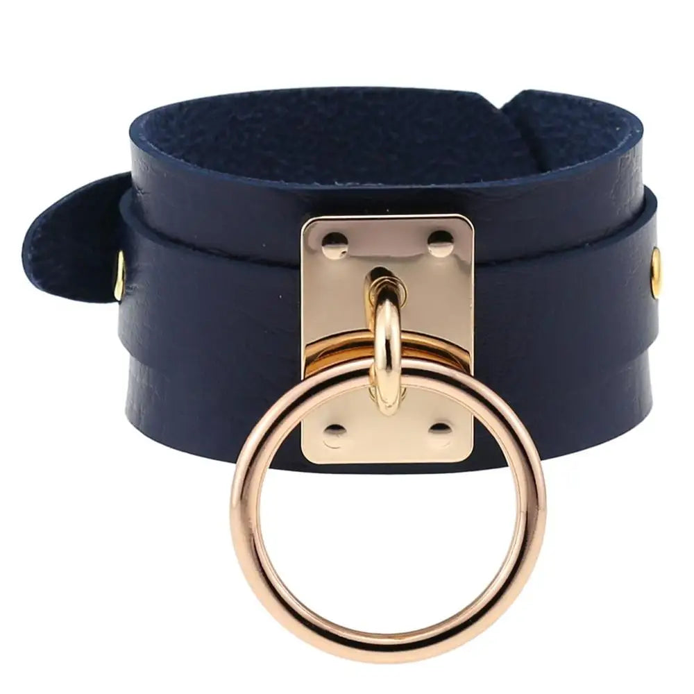 Gold O-Ring Bondage Bracelet - Shadow Threadz Crypt
