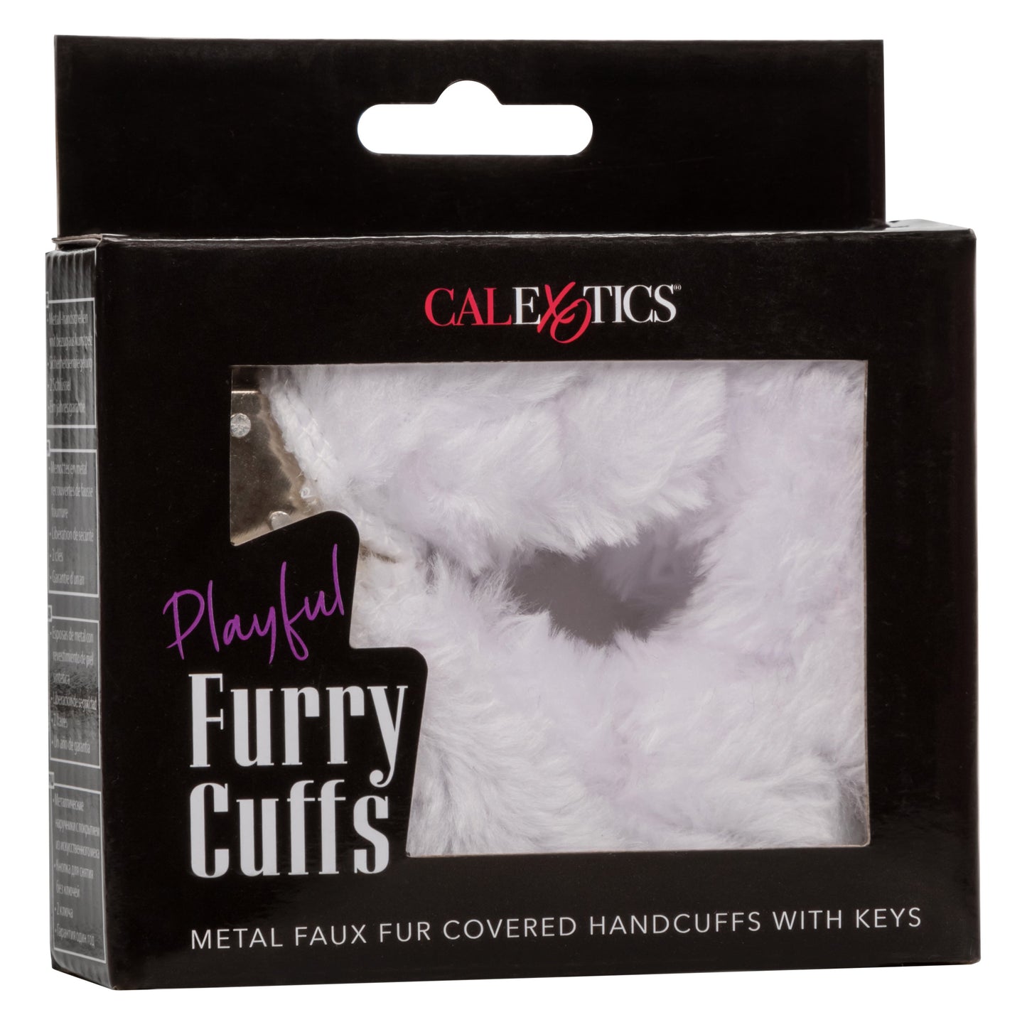 Playful White Furry Cuffs