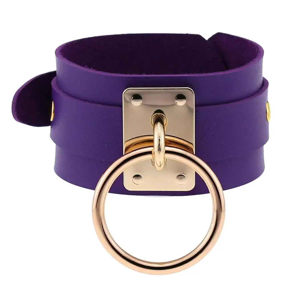 Gold O-Ring Bondage Bracelet - Shadow Threadz Crypt