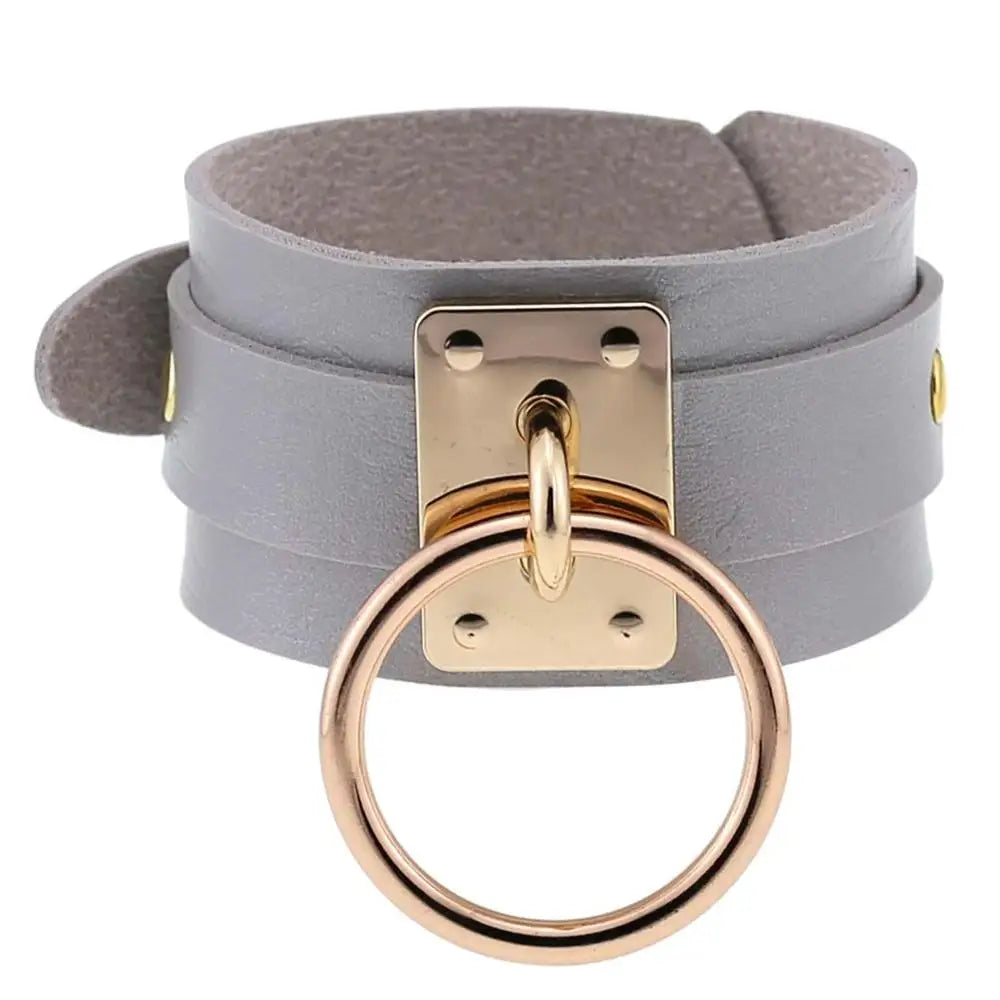 Gold O-Ring Bondage Bracelet - Shadow Threadz Crypt