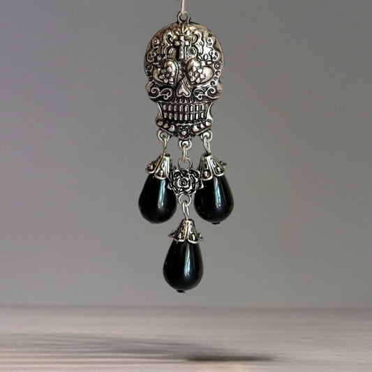 Gothic Sugar Skull Skeleton Charm - Tumbler Handle Charm