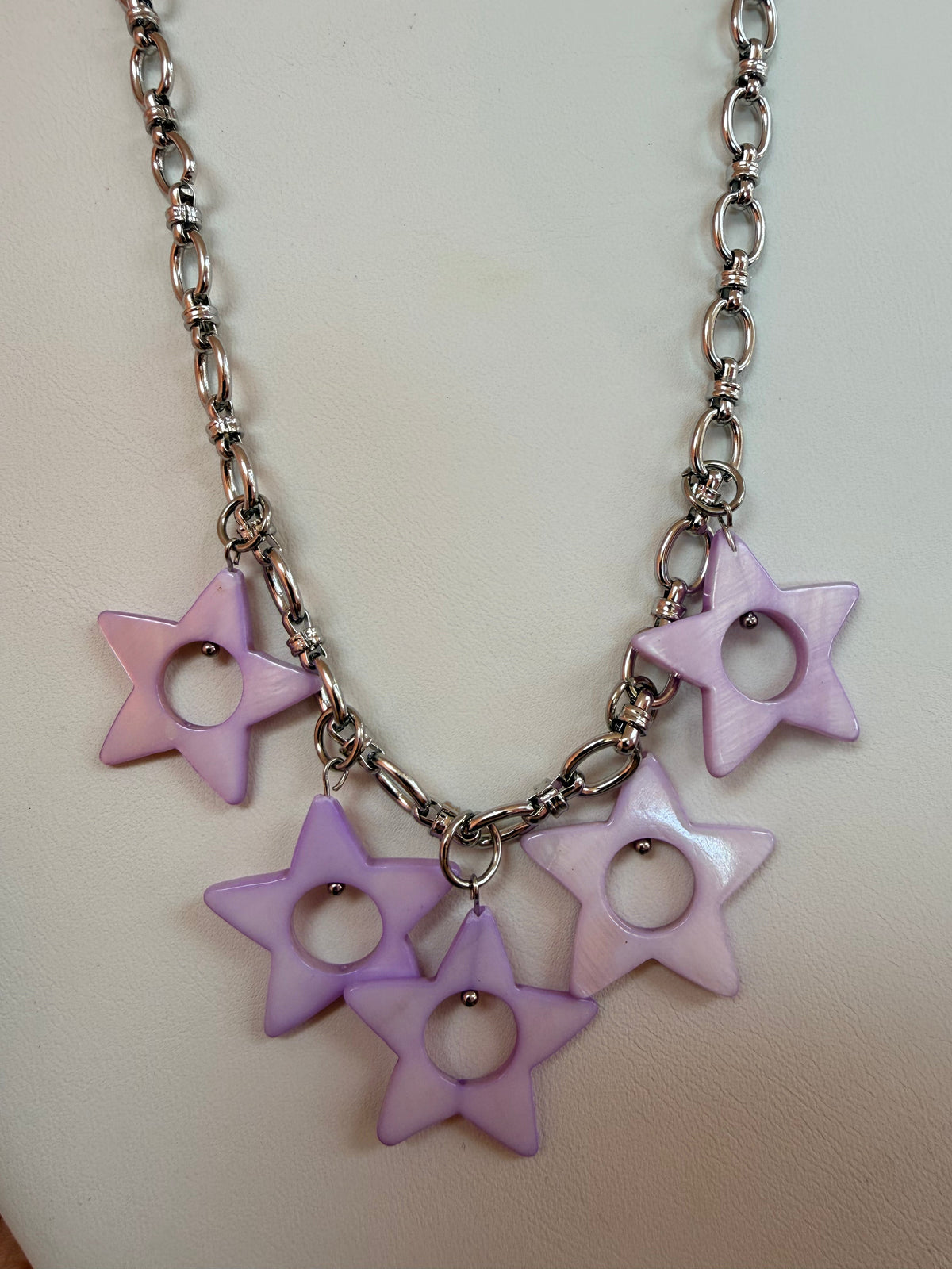Purple Star Titanium Beaded Necklace