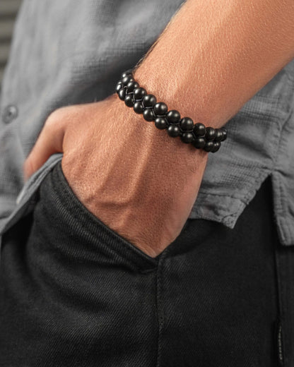 Black Tourmaline Beaded Bracelet - Morocco