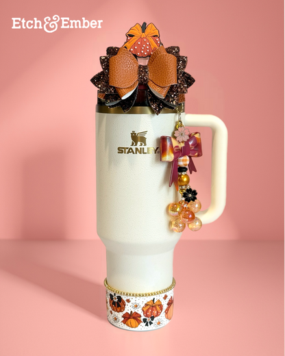 Polka Dot Pumpkin Straw Topper