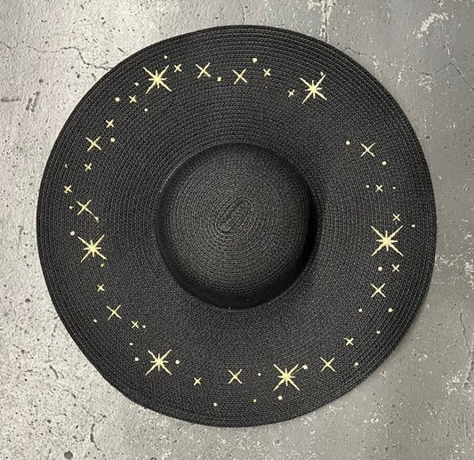 Floppy Sun Hat - XL Brim - Starry Night Gold