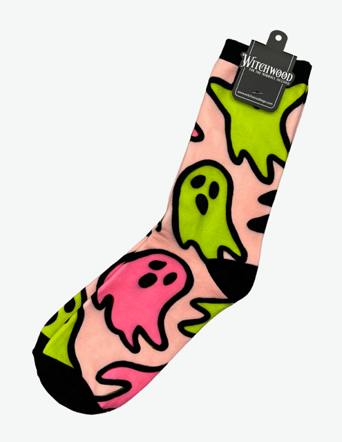 Novelty Socks - neon Ghosts