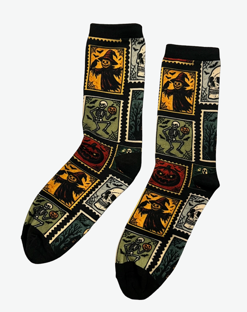 Novelty Socks - Halloween Stamps