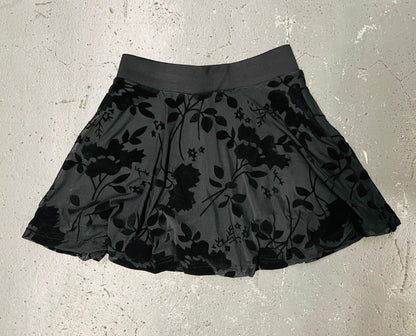 The Morbid Mini Skort - Gothic Floral - Built In Shorts