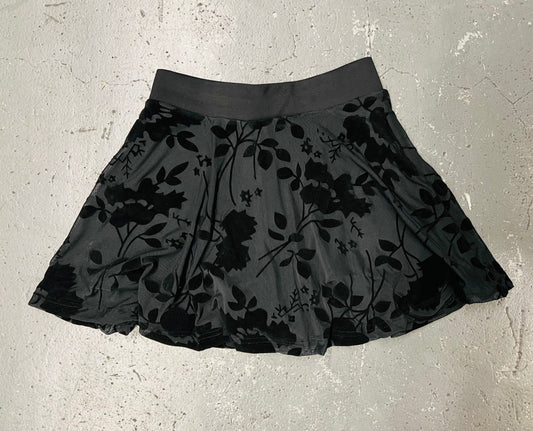 The Morbid Mini Skort - Gothic Floral - Built In Shorts