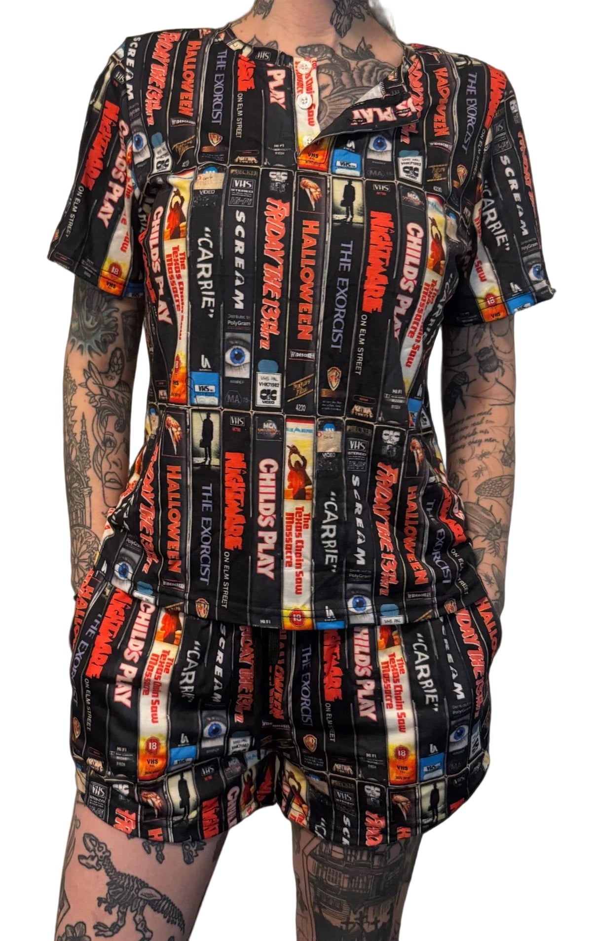 T-shirt Pajama 2 piece Set - Horror Movies
