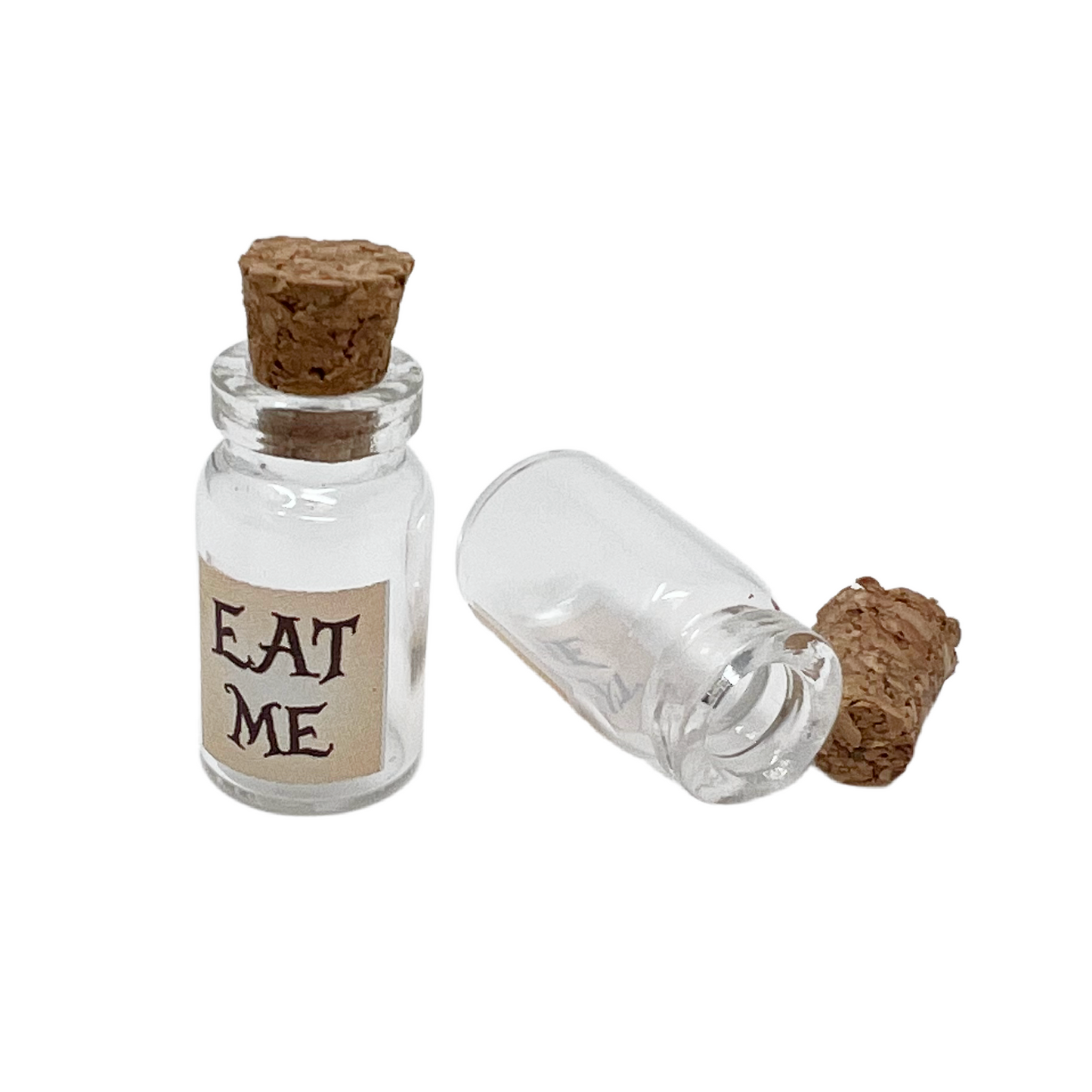 Alice in Wonderland Drink Me Bottles DIY Kit 6pcs Mini Glass Potion Charms Craft Set