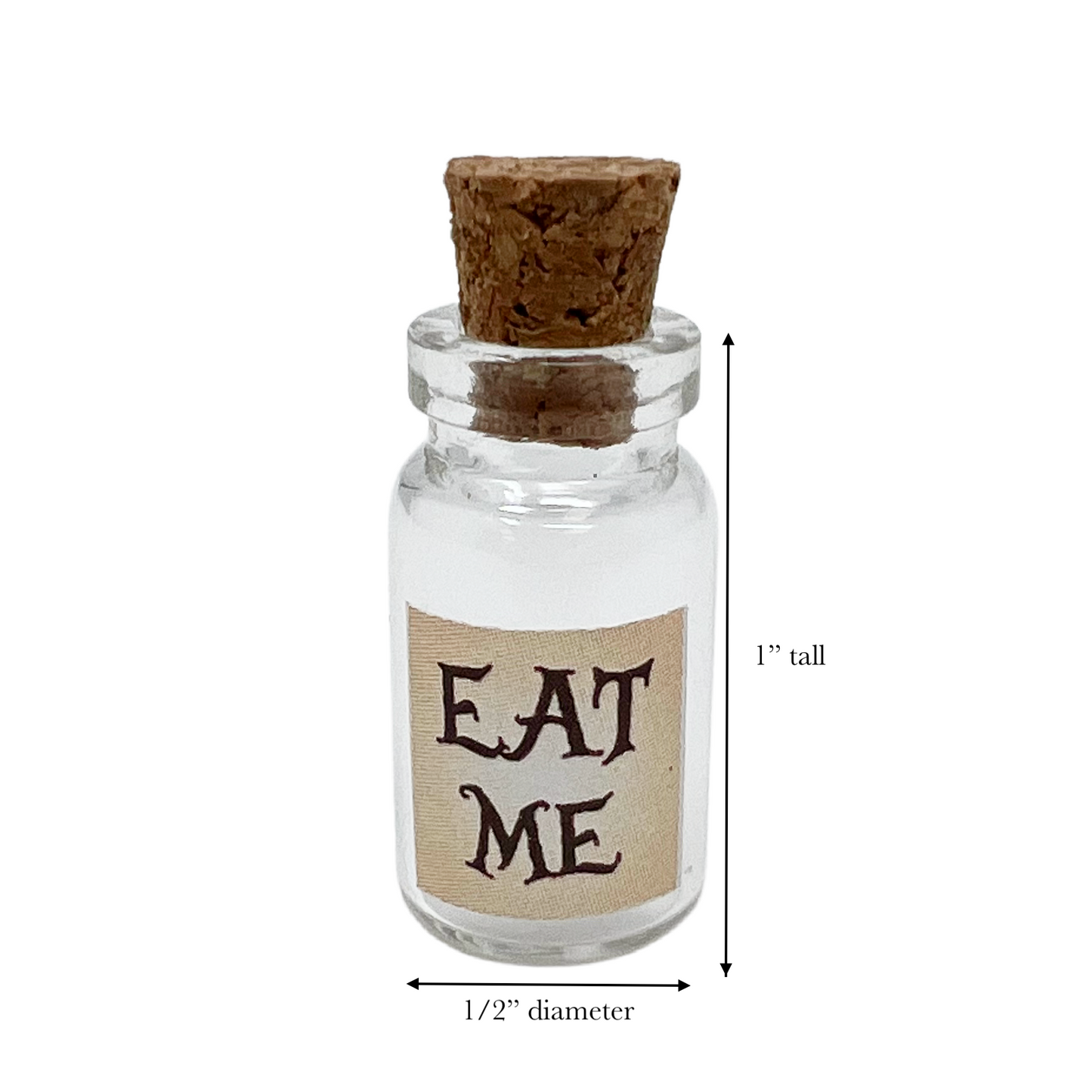 Alice in Wonderland Drink Me Bottles DIY Kit 6pcs Mini Glass Potion Charms Craft Set