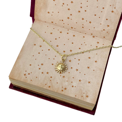 Sun Necklace Gold Happy Sunshine Pendant Celestial Dainty Jewelry