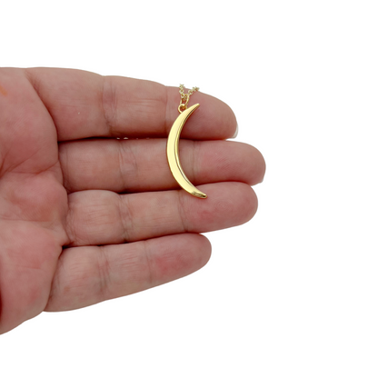 Vintage Style Crescent Horn Necklace Gold Jewelry