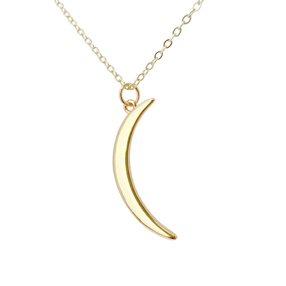 Vintage Style Crescent Horn Necklace Gold Jewelry