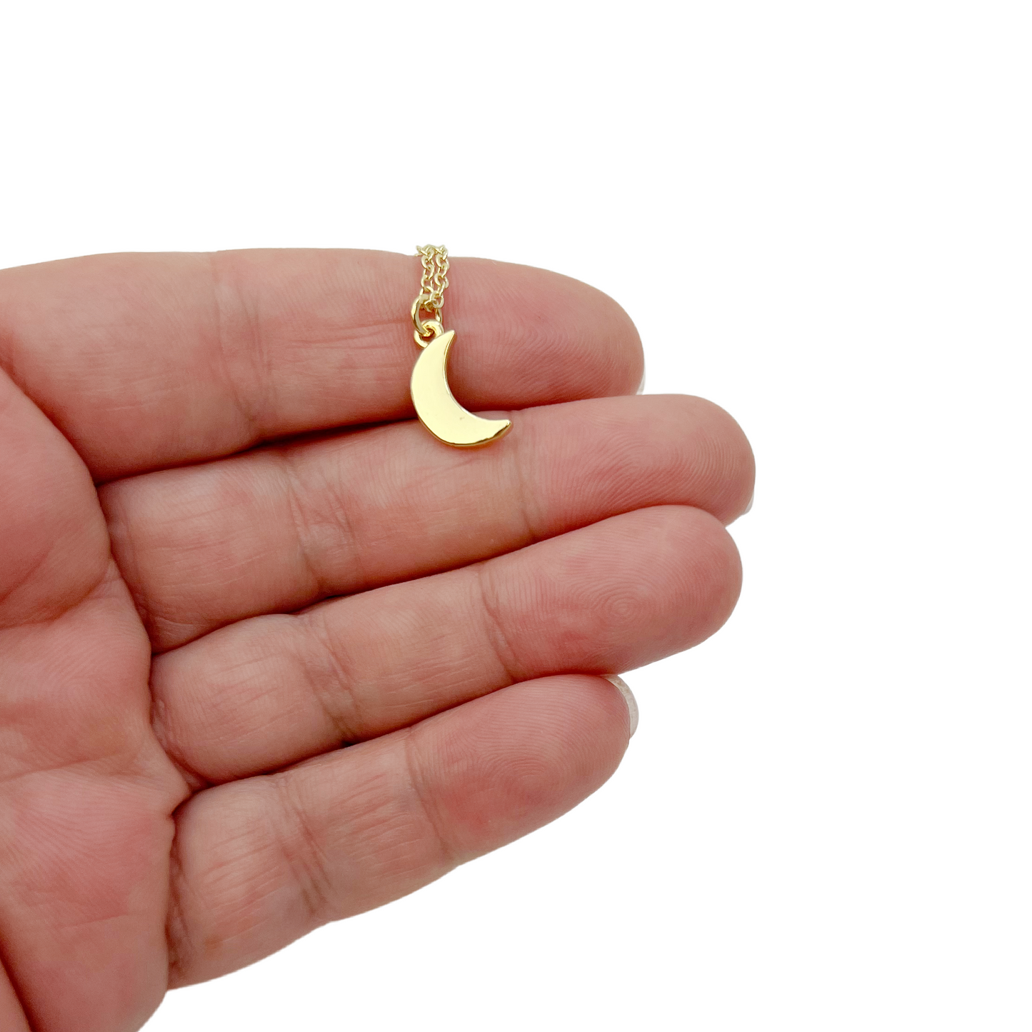 Vintage Tiny Crescent Moon Necklace