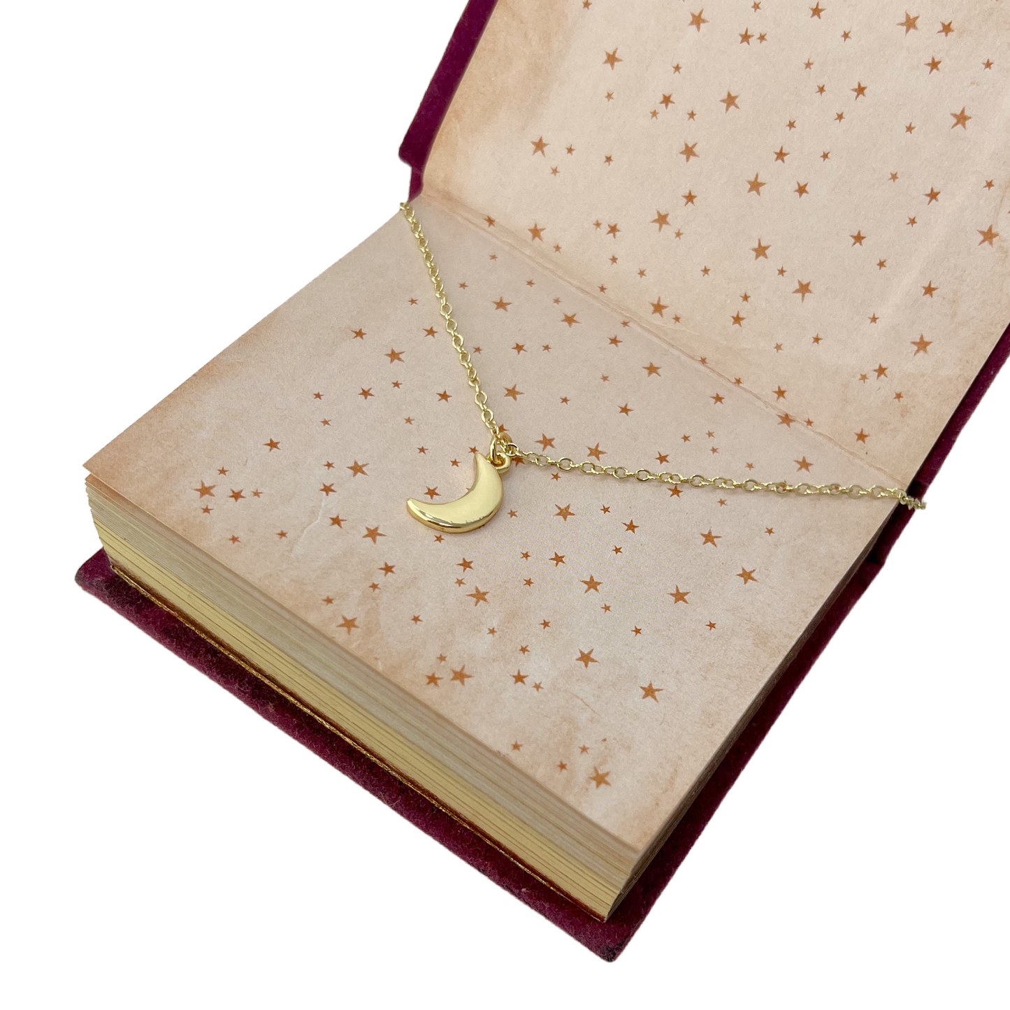 Vintage Tiny Crescent Moon Necklace