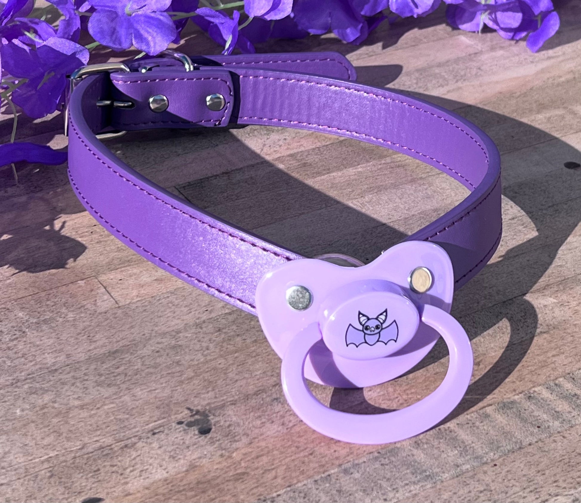 Cute Purple Bat Adult Pacifier Gag