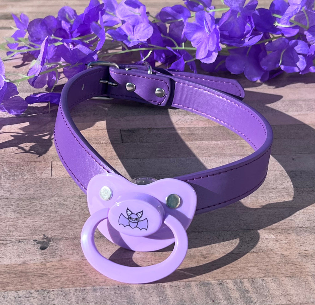 Cute Purple Bat Adult Pacifier Gag